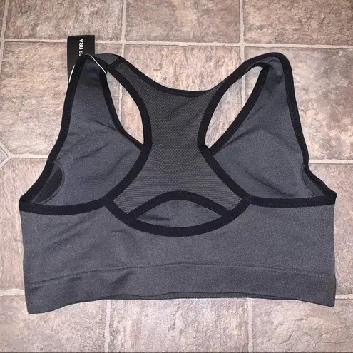NWT Gray Padded Racerback Sports Bra Size L