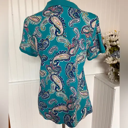 kim rogers Short Sleeve Multicolored Paisley Top by