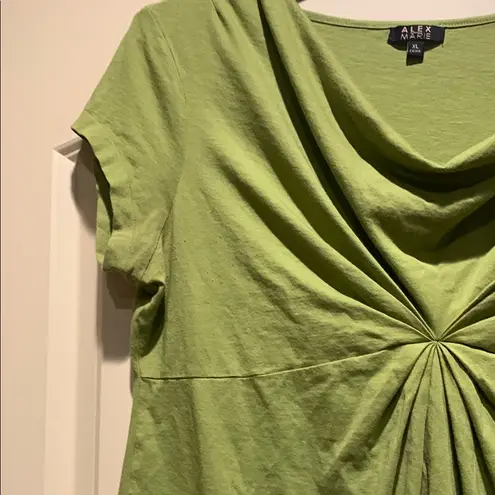 Alex Marie Olive Green Drape Neck Top by ~ XL