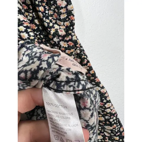 Birds Of Paradis Trovata Floral Corduroy Button Down Top Size XS Pintuck…