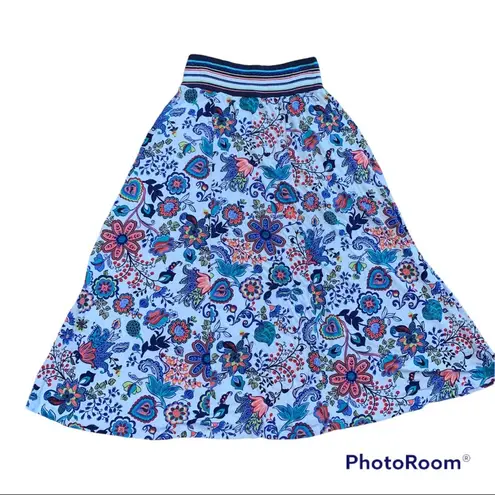 Milly for Design Nation White Floral Maxi Circle Skirt size Medium