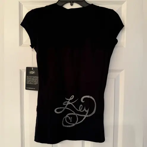 Key Closet Key Swarovski Studded Women’s Black Short Sleeve Tee Size Small