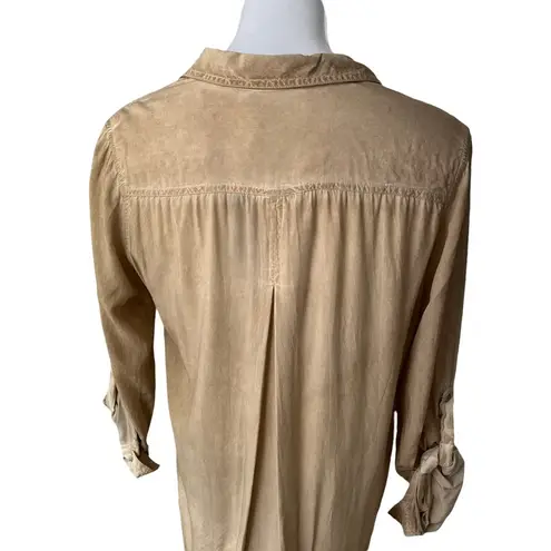 Velvet Heart NWT,  Tan Washed Out Button Up Long Sleeve Shirt