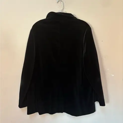 Vintage 90s Velvet Blazer Jacket – Miss Accent Act III Black Large/XL