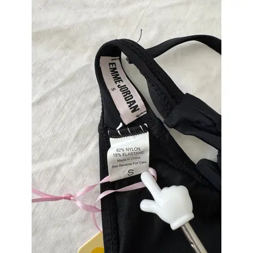 Emme Jordan Black Bikini Set Ring Detail Tie Straps Swimsuit small size