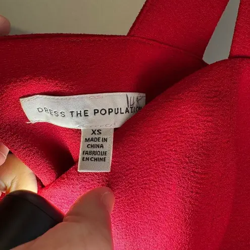 Dress the Population Nicole Sweetheart Neck Bodycon Midi Dress Garnet XS