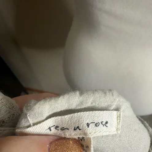 Tea N Rose gray cotton eyelet dress medium