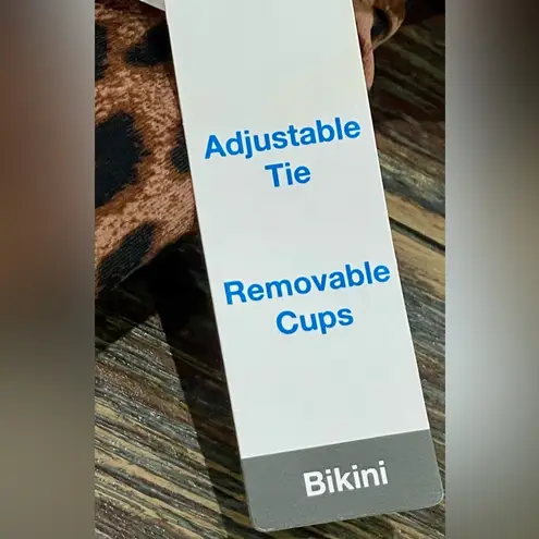 Time And Tru Brown Cheetah Animal Print Swimsuit w/Tortoise Rings - XL - NWT