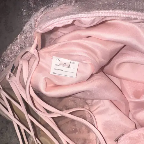 Cinderella Couture 8248J A Line Long Formal Ruffle Prom Dress Pink Size 0