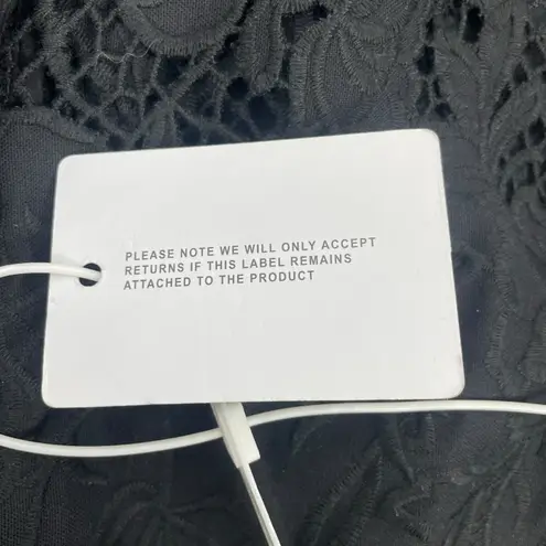 Marchesa Rosa Black Linen Lace Maxi Dress Handkerchief Hem Size 2