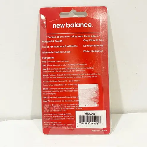 New Balance  Elastic Shoe Laces Tough Easy Quick Pair Neon Yellow NEW