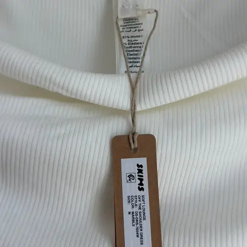 SKIMS Soft Lounge Off The Shoulder Mini Dress in Marble, Size Medium