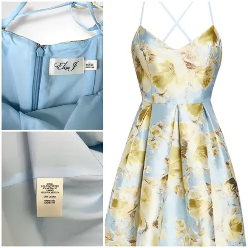 Eliza J 🆕 Jacquard Brocade Floral Midi Flare Dress