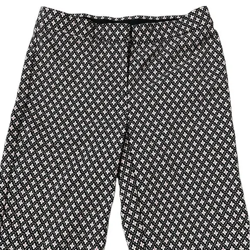 J. Jill Women's Black Pink Daisy Geo Print Crop Pants