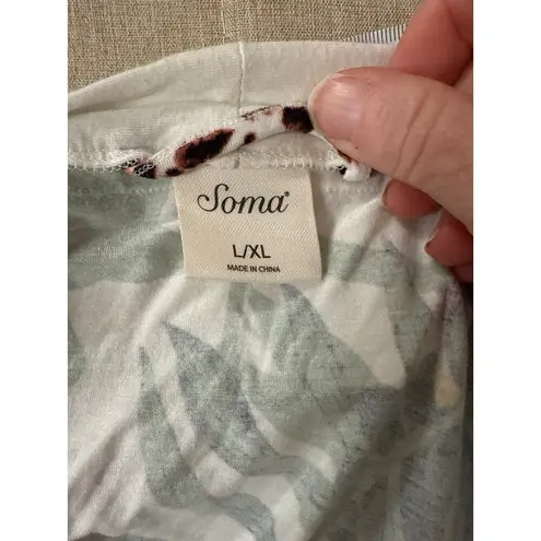 Soma Intimates Short Pipe Cool Nights Robe in Jungle Floral, L/XL