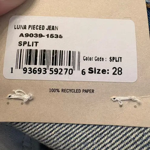 AGOLDE  Split Luna High Rise Pieced Taper Barrel Jeans Medium Wash Cool Girl 28