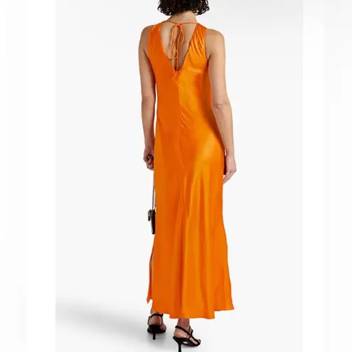 frame denim FRAME Lace-up satin-jacquard maxi dress NWT