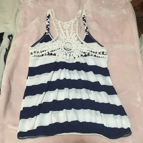 julie's closet Nautical striped racerback top with crotchet, racerback tank, crochet tank top