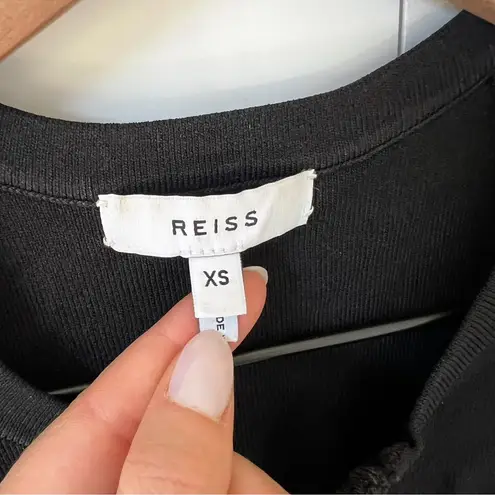 Reiss Lila Sleeveless Zip Neck Top in Black