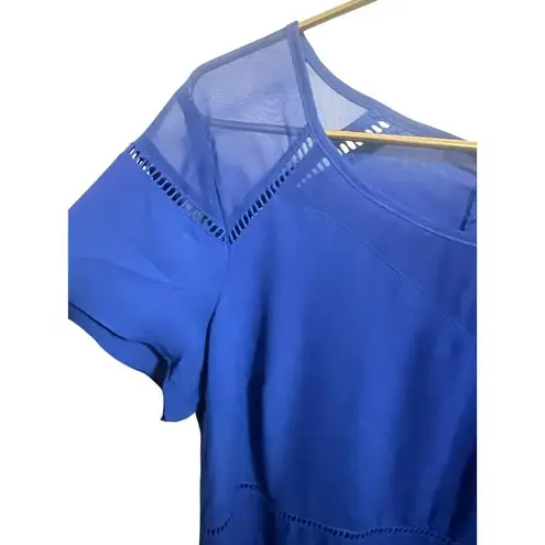 City Chic Short Sleeve Cutout Polyester Mesh Blouse Top Womens size 16