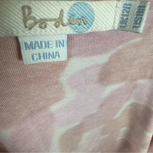 Boden USA Boden super cute pink and orange heart print faux wrap dress size 8