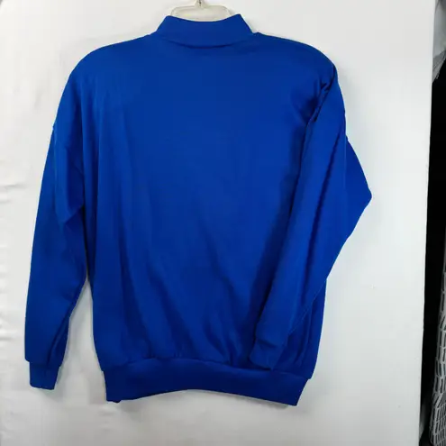 Vintage 80s Extravaganza Blue Glitter Shoulder Pad Sweater Sweatshirt USA