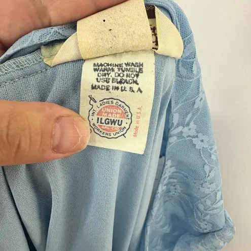 Sears Lace Dress 18 Union Made USA ILGWU Modest Cottagecore Prairie Vintage Blue