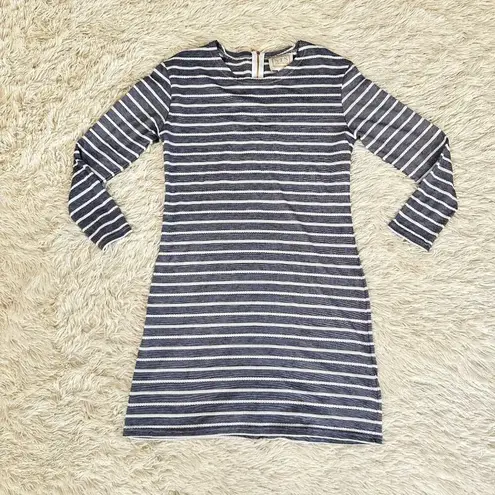 Sail To Sable Blue & White Striped Long Sleeve Dress Sz Small