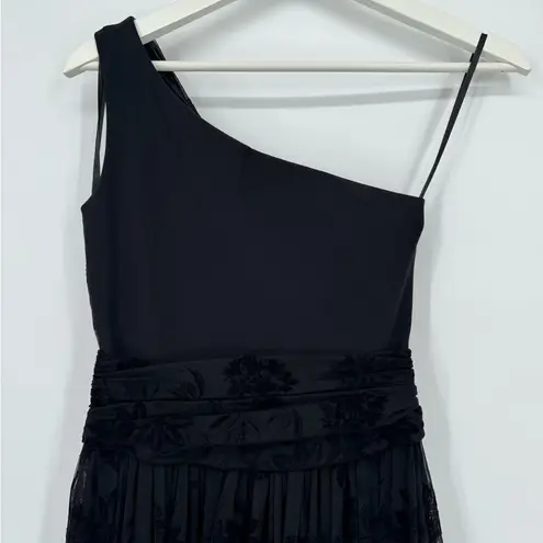 Chiara Boni La Petite One-Shoulder Jumpsuit Floral Tulle Overskirt IT38 US2