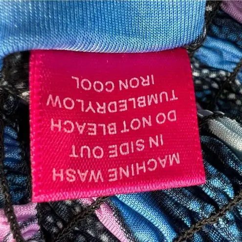 Prestige Edge Women's Strapless Mini Dress Medium Chevron Print Tube Top Blue