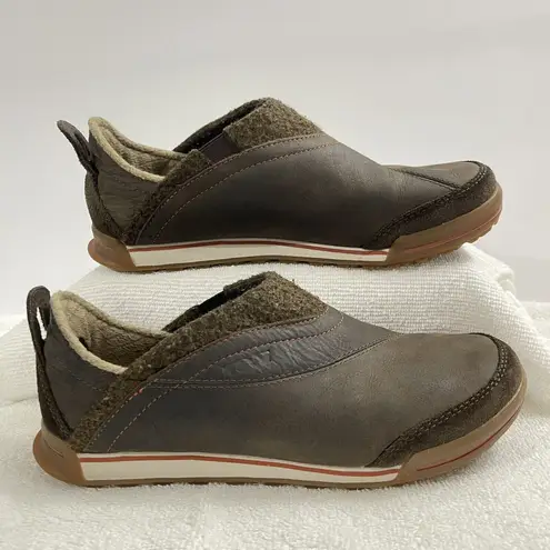 Teva Haley Leather Slip On Shoes Brown Size 8 Comfort Casual Flats Loafer Wool