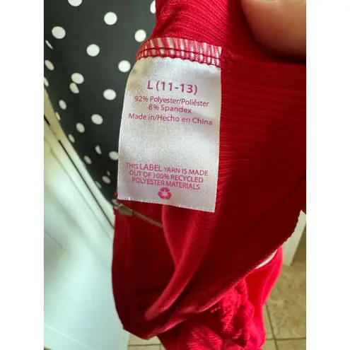 No Boundaries  NoBo‎ Juniors Womens Top Sz L 11 13 Red Zip Up Polo Ribbed Knit