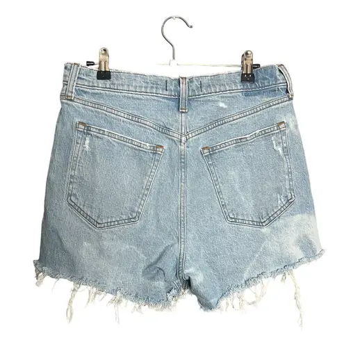 Abercrombie & Fitch  The Dad Short High Rise Distressed Denim Shorts Size 29 - Image 3