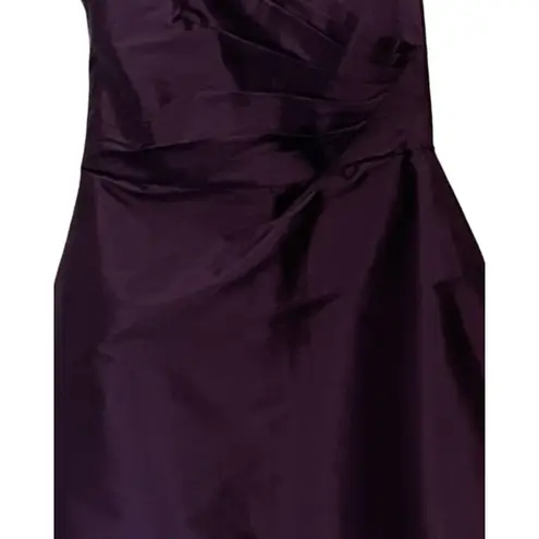 Alfred Sung Dress Womens Size 4 Formal Purple Strapless Ruched 90s Y2K Vintage