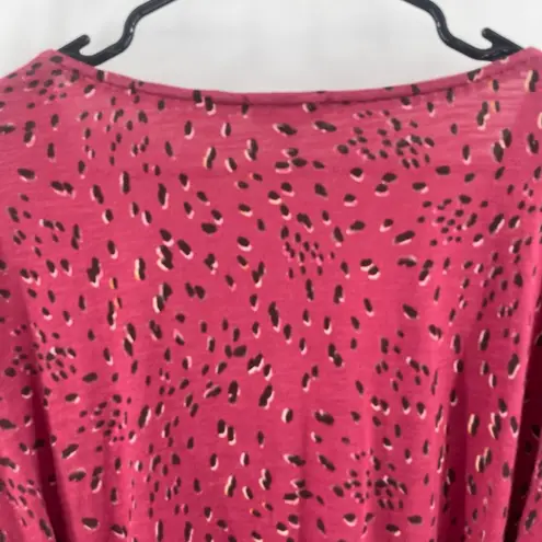 FatFace Blouse Size 14 Longline Laurie Long Sleeve Shadow Dot Tie Top Curvy