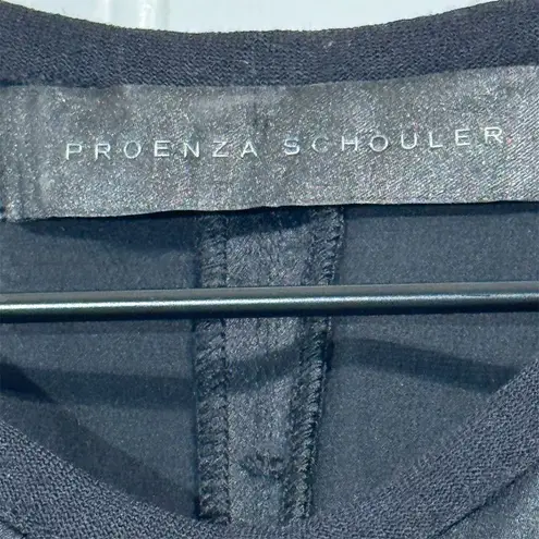 Proenza Schouler Black Silk Sleeveless Drop Waist Dress Sz 8 Minimalist Classic