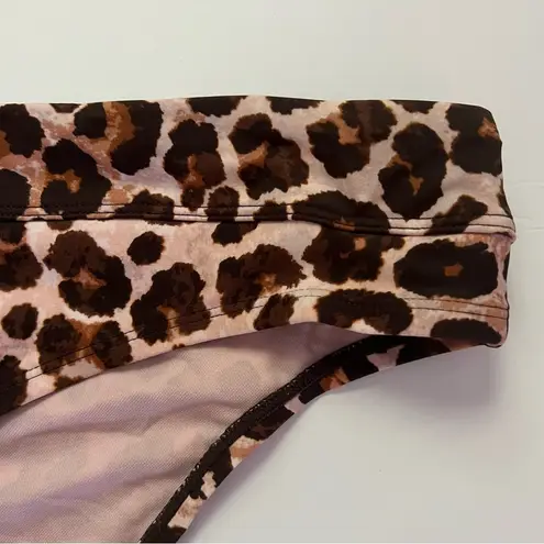 Kona Sol Animal Print Medium Coverage Hipster Bikini Bottom Leopard Pink Swim XL
