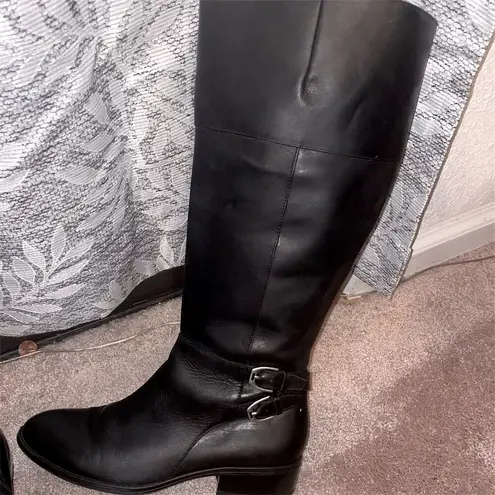 Ralph Lauren  Women's Black Riding Boots Size 6.5 Knee-High Zip