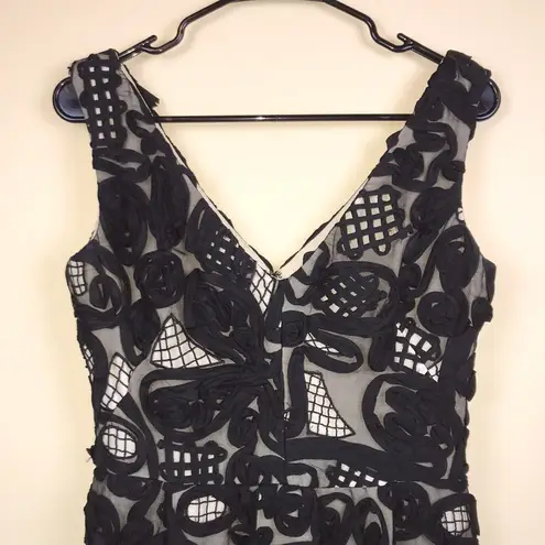 Lela Rose Women’s Silk 3D Floral Net Design Sleeveless A