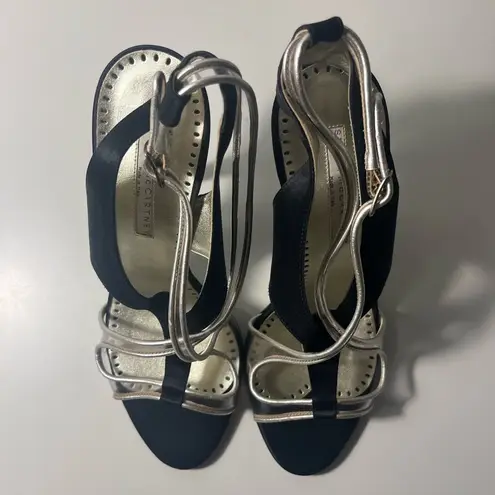 Stella McCartney Satin T Strap Slingback Sandals Heels