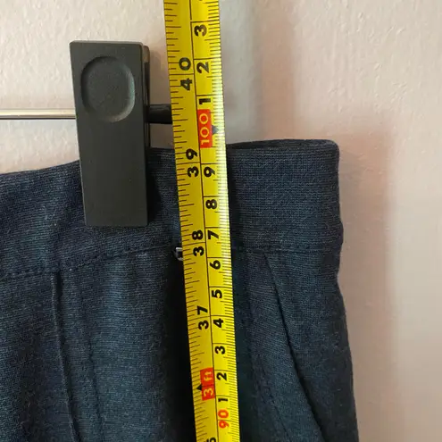 St. John Navy Blue Heathered Pintuck Stretchy Straight Leg Pants Women's size 12