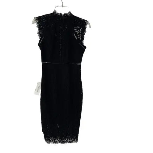Bardot Lace Panel Midi Dress In Black Size XS NWT