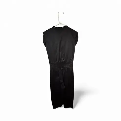 H&M M by Madonna x  vintage y2k black satin rhinestone jumpsuit size 4 thumbnail 7