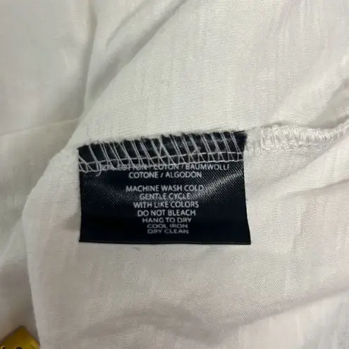 LaMarque Pullover Crewneck TShirt Cream Short Sleeve Scoop Neck Tie Front XS