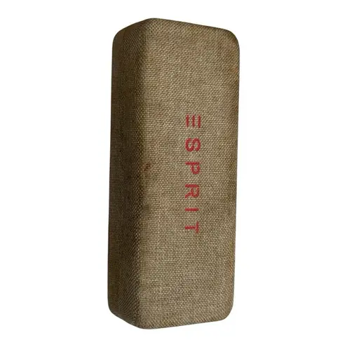 Esprit Hard Clamshell Case Beige Tweed Canvas Sunglasses Eyeglasses Felt Lining