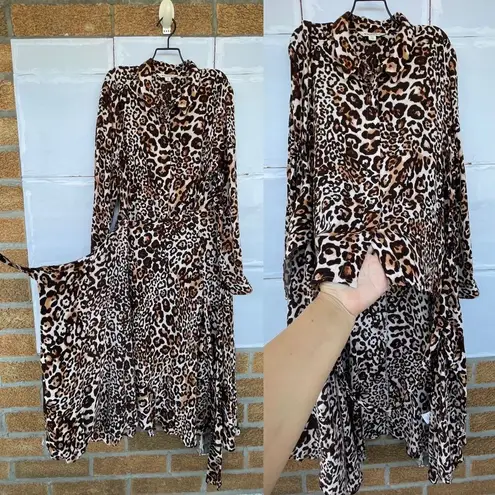WHISTLE ANIMAL PRINT ESME DRESS SIZE 10 Brown