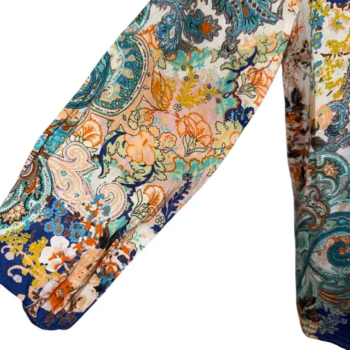 LOLA AUSTRALIA Bohemian Tassel Tie L/S Boho Top Blouse Medium White