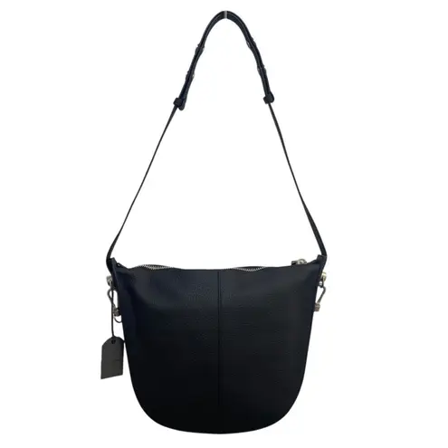 NEW AllSaints BLAKE Pebbled Leather Shoulder Crossbody Bag in Black