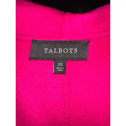 Talbots  Double-Face Wing Collar Wool Blend Jacket Fuschia Hot Pink Size XS