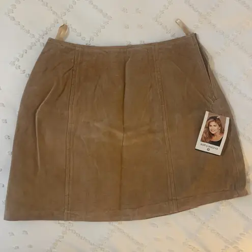 Kathy Ireland Leather Suede Skirt Ladies Size 12 Kmart NOS Beautiful Brown Sexy